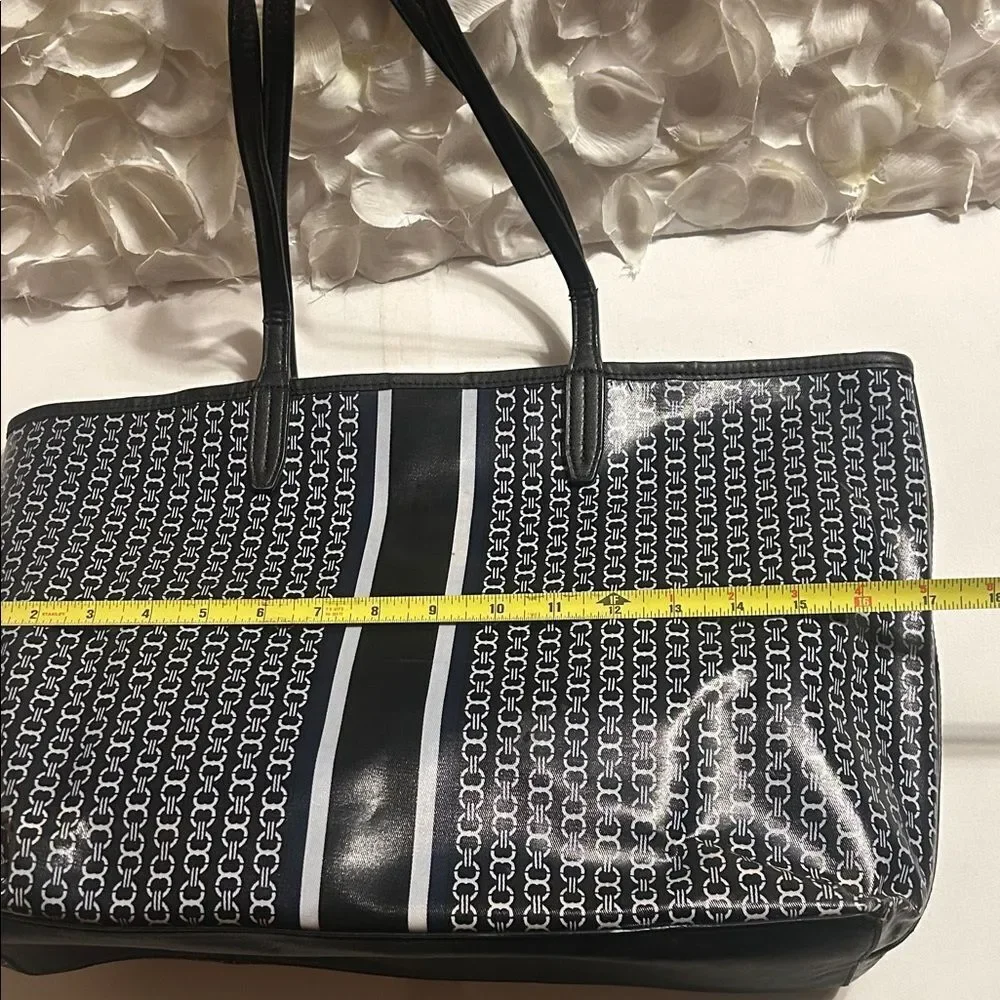 Tory Burch Black and White Geometric Tote